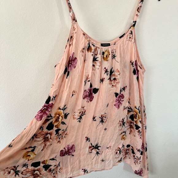 Torrid Pink Floral Swing Cami Top Plus Size - Picture 2 of 6